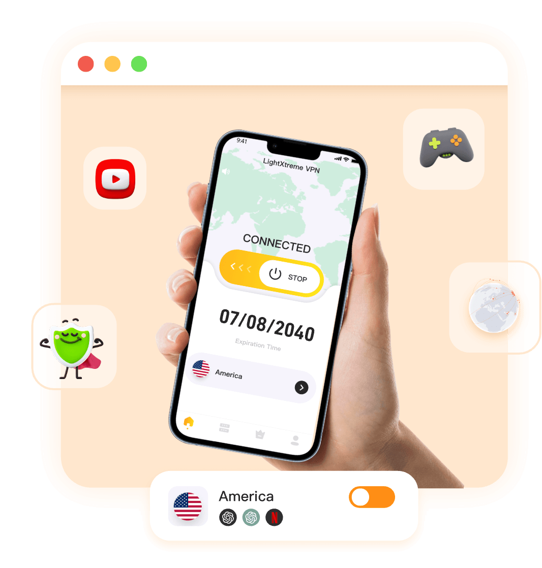 闪连VPN主界面展示 - LightXtreme VPN Interface